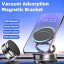 Phone Holders for Your Car, Ultra Vacuum Suction Cup Mount, 360 Adjustable Vacuum Magnetic Phone Holder, Rotatable, Foldable, Super Strong Suction for All Smooth Surface (Silver-White)