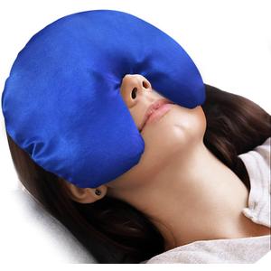 Atsuwell Sinus Mask, Warm Cold Compress Eye Mask for Dry Eyes, Weighted Eye Pillow Microwavable Face Heating Pad for Soothing Sinus Pressure and Relaxation, Blue