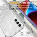 for Samsung Galaxy S24 & S25 Case - Clear Floral White | Cute Transparent Phone Cases for Women with Design, Girls Girly with Heavy Duty Protective Bumper