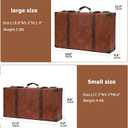 feilario Vintage Leather Storage Trunk Small Portable DecorativeLuggage Suitcase Movie Prop Luggage-2 Size Option, Brown (Brown, L)