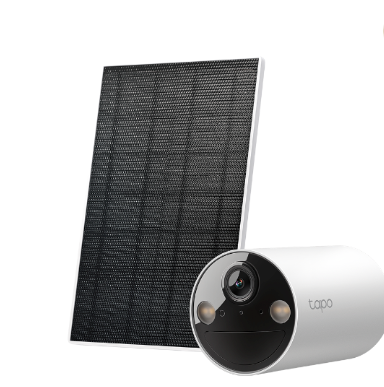 Tapo Solar-Powered Security Camera Kit, Wireless Battery Camera w/Solar Panel Base, Smart Person Detection, SD/Cloud Storage, Spotlight Color Night Vision, No Hub Needed, C402 Kit