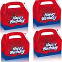 FLOLUVZ 16 PCS Spider Birthday Party Favor Treat Boxes, Spider Goodie Boxes Gift Bags, Gable Candy Box for Cartoon Themed Birthday Party Supplies Decorations