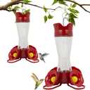 Perky-Pet Glass Hummingbird Feeders for Outdoors with Ant Moat, Bee Guards, & Perches, 8oz Nectar Capacity, Wide-Mouth Bottle for Easy Filling & Cleaning, Outdoor Garden Dcor, 203CPBN-2 (Pack of 2)