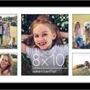 12x30 Collage Picture Frame with Polished Plexiglass - Multi Picture Frames Fit One 8x10 and Eight 5x7 Photos or Use as One 12x30 Frame - Signature Collection - Black
