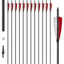 30 inch Carbon Arrows with 4 Inch Turkey Feather Arrows 500 Spine Hunting Arrows for Recurve Bow & Compound Bow, 12 Pack