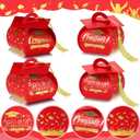 Spakon 30 Pcs Graduation Cap Gift Box Graduation Party Favors Candy Boxes Treat Box with Tassel Table Centerpieces Class of 2026 Grad Decorations(Red, Gold)