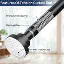 ENJOYBASICS 2 Pack Adjustable Spring Tension Curtain Rods 32 to 54 Inches, Stainless Steel Matte Black Shower Rod No Drilling for Window, Bathroom, Closet, Room Divider, 7/8" Diameter