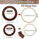 RattanView 12 Pcs 6 Inch and 8 Inch Wood Embroidery Hoop Frame with Embroidery Hoops Round Embroidery Hoops Display Frame for Finished Cross Stitch Hoop Frame DIY Art Craft Sewing Ornaments(Walnut)