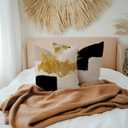 Black and Gold Pillow Covers, Black Gold Beige Decorative Throw Pillow Covers for Couch Sofa Bed Living Room Bedroom 20x20 Inches Set of 2