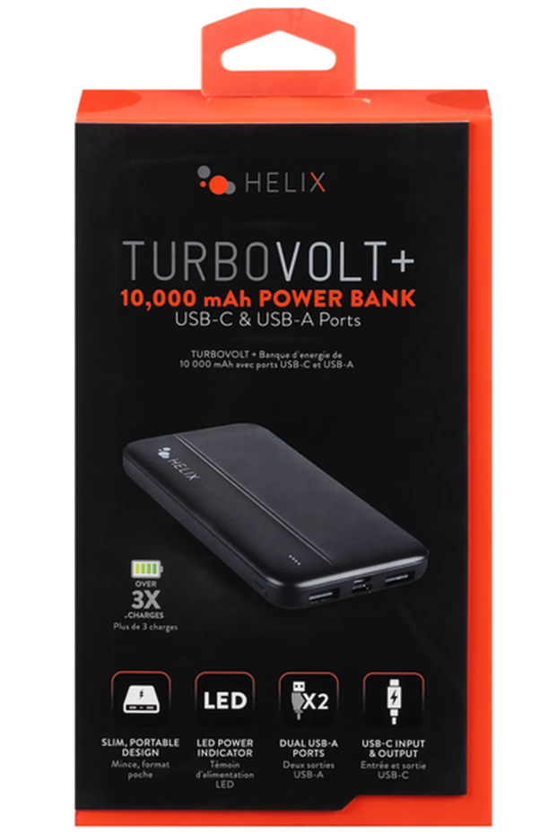 HELIX TURBO VOLT+ 10,000 mAh POWER BANK