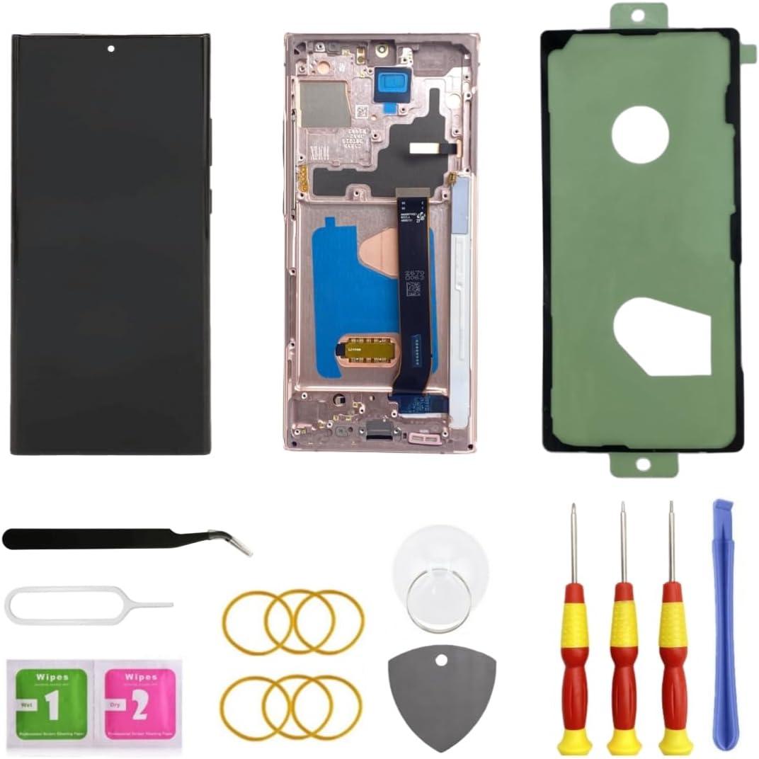 OLED for Samsung Galaxy Note20 Ultra 5G LCD Display Screen Assembly Replacement for Samsung Note 20 Ultra Touch Digitizer Screen with Frame Toolkits N985U N986U (Bronze)