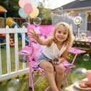 Huskfirm Padded Kids Camping Chair Folding Toddler Chair with Cup Holder & Safety Lock Portable Kids Beach Chair Ages 3-6 for Outdoor Camping Foldable Kids Chair Support 120lbs,Pink Unicorn
