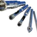 Glass Cutter, a Glass Cutting Tool Kit with Cutting Oil, Drill Bits for Bottles to Make Lights, Put Drainage Holes in Plant Pots, Holes in Blocks Cups and Plates for Craft,  to  Diamond Drill Bits (1.Red Right Handed)