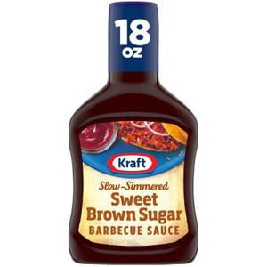 Kraft Sweet Brown Sugar Slow-Simmered Barbecue Sauce, 18 oz Bottle (EXP 08/10/25)