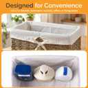 Vintiquewise Wicker Basket with White Lining, Seagrass Small Empty Gift Basket, Cute Wicker Basket for Gifts, Shelf or Toilet Tank Organizer