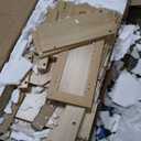 LIKIMIO 78.7" Farmhouse Dining Table for 6-8 People, Extra Thick Wood Top with 2 Hidden Adjustable Storage Drawers, Modern Woven Rattan Table for Dining Room, Kitchen, Living Room, Rustic White