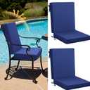 No Brand Outdoor Chair Cushions Cover Navy 2 Pcs 20 x 40 x 3 In Blue