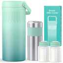 Xaproo 22oz Stainless Steel Breast Milk Cooler Bottle, Large Capacity Portable Breastmilk Chiller with 2pcs Storage Bottle, 24 Hours Cooling Baby Feeding Essentials for Work Travel, BPA-Free