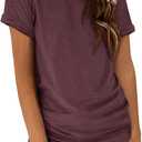 Womens T Shirts for Women Boat Neck Short Sleeve Scoop Neck Basic Tees Fashion Tops Loose Fit Comfy Soft Casual Summer Outfits Clothes 2026, S