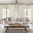 Cream White Blackout Drapes 96 Inches Long 2 Panels, Linen Room Darkening Fabric Thick for Bedroom Viral Pinch Pleated Window Curtains 96 Inches Long with Hooks Sound Deadening Insulated Thermal Cute