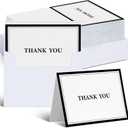 AmazingSpark 120 Kit Thank You Cards with Envelopes Bulk 12 Designs 4.8 x 6.8'' Black Thank You Notes for Small Business Graduation Wedding Baby Shower Teacher Appreciation Gifts