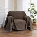 MEETSKY Oversized Chair Cover Small Couch Cover Chair Covers Armchair for Dog Sofa Throw Cover for Sofa Single Recliner, Chenille Sofa Slipcovers for Pets, 71" x 91", Dark Chocolate