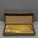 Rossesay 24 Pcs Flameless LED Taper Candles Battery Operated Candles 8.58'', 9.69'', 10.98'', 12.91'', 12.8'' Flameless Candlesticks Flickering for Halloween Christmas Church Wedding(Golden)