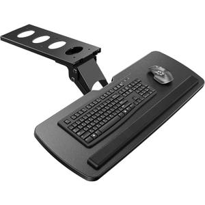 HUANUO Keyboard Tray Under Desk, 360 Adjustable Ergonomic Sliding Keyboard & Mouse Tray, Under Desk Keyboard Tray Slide Out, Keyboard Holder Under Desk for Typing in Home, Office Work, 25"W x 9.84"D (Black)