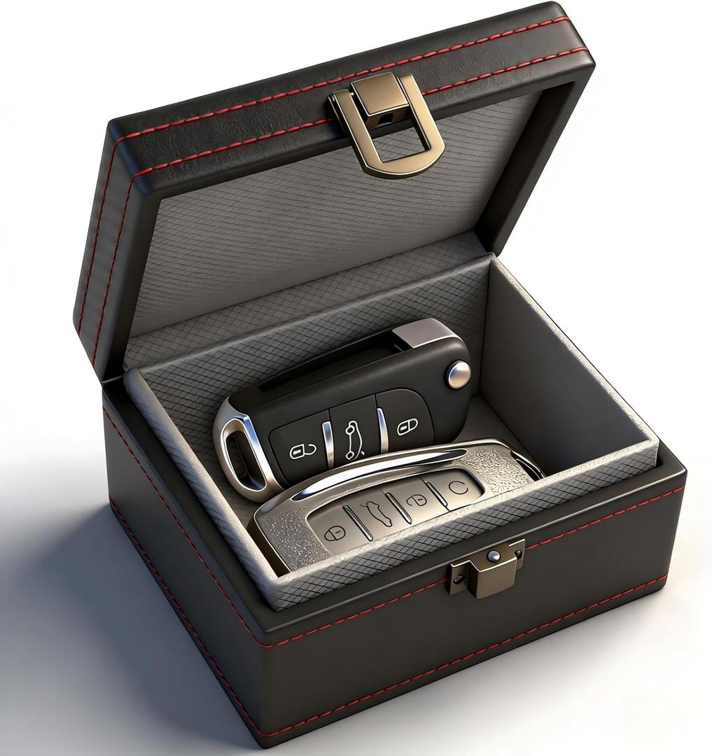 Diyife Faraday Box, RFID Box for Car Keys, Faraday Key Fob Protector Cage, Anti-Theft Key Fob Car Key Signal Blocking Shielding Box Gifts For Men, 4.6" x3.6" x2.5" (Small)