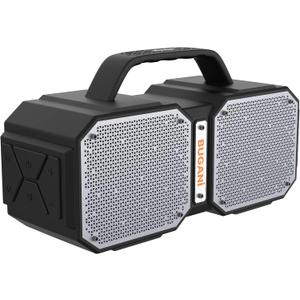 BUGANI Bluetooth Speaker, Shock Portable Bluetooth 5.3, Waterproof, Wireless Speakers, 60W Super Power, Outdoor Speaker, Black (New Model)