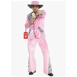 Morph Pink Pimp Costume For Men, 70s Pimp Suit Costumes, Mens Pimp Costume