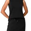 WIHOLL Two Piece Skirt Sets for Women Summer Vacation Outfits Tennis Skirt Crew Neck Top Versatile Lounge Sets, Size: L