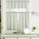 ZJDECOR Sage Green White Buffalo Plaid Valance for Kitchen Bathroom,Gingham Crinkled Not-See-Through Sheer Cafe Curtains,Farmhouse Window Treatment,Rod Pocket,52" Wx15 L(Pack of 1)