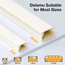 Delamu 157in Cord Covers for Wires on Wall, Cord Hider for 1 Cord, Paintable Cable Hider, Cable Management Wire Covers for Cords, L15.7 W0.55 H0.4in, Beige