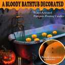 Orange Floating Candles, 150+ Hours Waterproof, Fall Decorations for Home - 24Packs Flameless Pumpkin Candle Water-Activated 2.3" Plastic Battery Operated Candle Christmas Indoor Outdoor Decor