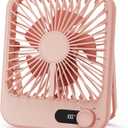 Travel Fan for Sleeping, Portable Fan for Summer Essentials, Small Desk Fan Rechargeable 100 Speed Wind for Beach FanTravel Essentials, Summer Must Haves Accessories Gifts for Women Teens Girl Pink