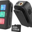 MP3 Player with Bluetooth, Portable Digital Lossless 32G Music Player with Built-in Speaker, 1.47 in Full Touch Screen, Digital Voice Recorder, E-Book, FM Radio, Mini Back Clip Design (Black)