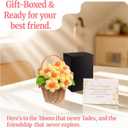 Best Friend Birthday Christmas Crochet Flowers Basket for Women Friends Long Distance Moving Away Leaving Farewell Gift Handmade Flower Decor with Basket Bestie Sister Coworker Friendship