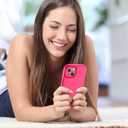 SUPFINE Designed for iPhone 15 Case,Premium Liquid Silicone with [Soft Anti-Scratch Microfiber Lining][Upgraded Camera Protection] Slim Shockproof Protective Phone Case for Men Women Girls,Hot Pink
