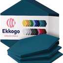 Ekkogo Acoustic Panels 12-Pack - 14"X12.1"X0.4" Sound Panels - High Density Sound Dampening - Ocean Turquoise Hexagon