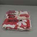 Snuggle Sac Checkered Blanket, Red Flower Throw Blanket for Christmas Couch Plaid Microfiber Fluffy Warm Cozy Fuzzy Soft Reversible Checkerered Blankets for Sofa, Chair, Bed, 50x60 inches