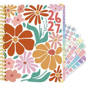 Teacher Planner 2026-2027 Academic Year, Academic Planners for Teachers from July 2026 to June 2027, 8.5"x11" Large Weekly & Monthly Lesson Planner with Pocket & Stickers for School Teachers Supplies