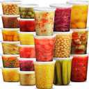 JoyServe Deli Food Storage Containers with Lids  (48 Sets) 2432 Oz Quart Size & 2416 Oz Pint Size Plastic Airtight Takeout Meal Prep Storage, BPAFree, Dishwasher, Microwave Safe