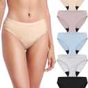 AIRCUTE Washable Leak Proof Incontinence Underwear for Women Absorbency Bladder Control Briefs 70ML,5 Pack (2XL,5 Colors)