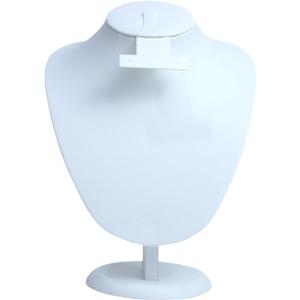 kowaku Jewelry Display Mannequin Chain Organizer 3D Velvet Necklace Display Model Pendant Bust Show Stand for Lady Showcase (White)