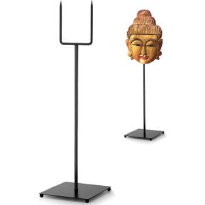 RattanView Mask Display Stand Holder for African and Tribal Mask Artifacts Statues Sculpture Figurine for Displays, Shows and Art Exhibits (4.72 x 4.72 x 12.6 Inch)