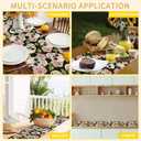 Pink Rose Skull Table Runner Dresser Scarves Seasonal Linen Tablerunner for Indoor Outdoor Kitchen Home Party Holiday Dining Table Decor 13 X 70 Inch