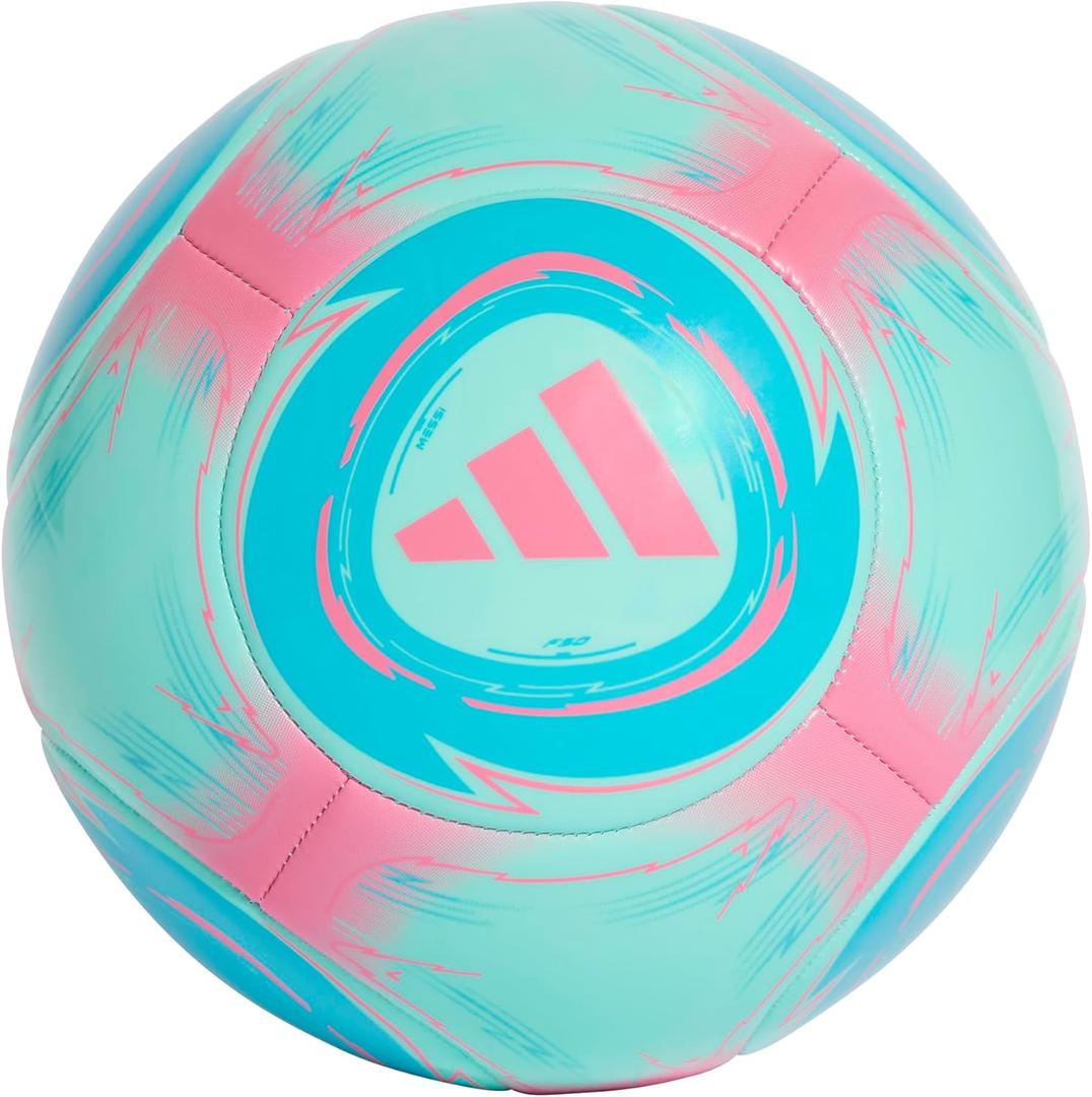 Adidas Unisex-Adult Messi Club Soccer Ball, Flash Aqua/Lucid Cyan/Lucid Pink,