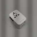 Universal Travel Adapter, International Travel Plug Adapter with 2 USB-C(PD 20W)  1 USB-A Ports, All in One Portable Adaptor, for USA, UK, EU, AU  224+ Countries (White) US