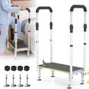 RV Step Stool with Handrails, 1 Step Stool with Handle for Elderly